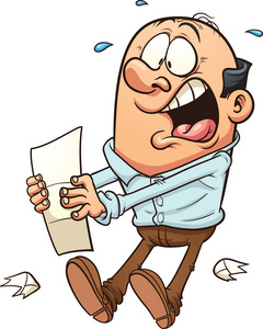 中年卡通害怕的卡通人照片