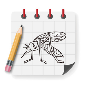 蚊子的涂鸦矢量图
