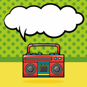 涂鸦广播广播电台涂鸦,语音泡沫矢量图照片
