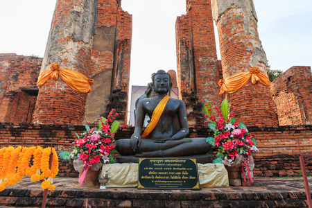 大礼堂举行的 Thammikarat 寺在大城府，泰国