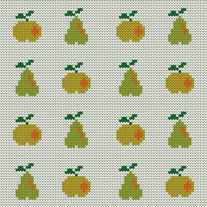 针织无缝模式梨和苹果