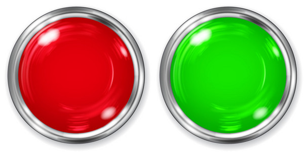 大红色和绿色不透明按钮