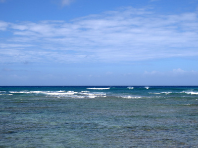 浅海水域的威基基望着海洋