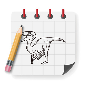 恐龙的涂鸦矢量图