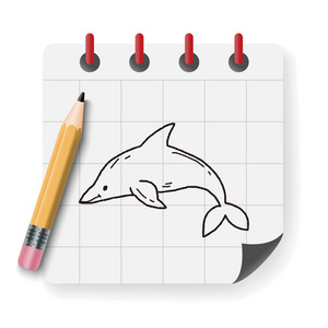 海豚的涂鸦矢量图
