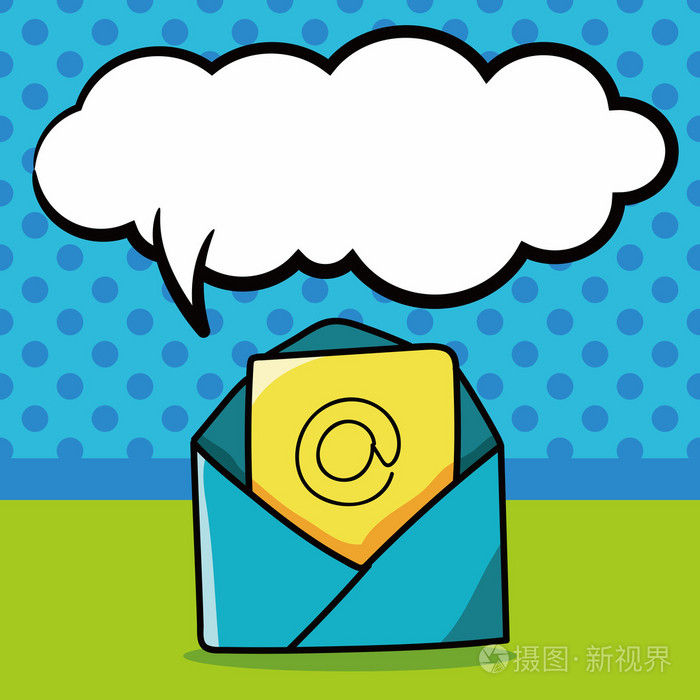 邮件涂鸦,语音泡沫矢量图