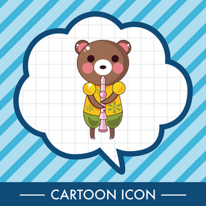 动物熊玩乐器卡通主题元素图标元素