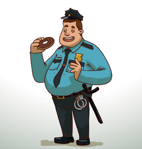 有甜甜圈的警察