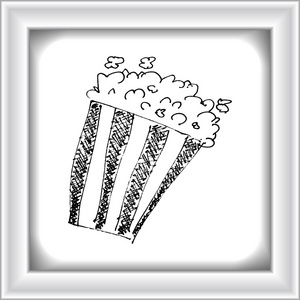 素描一桶爆米花照片