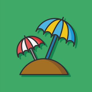 度假村的雨伞矢量图标