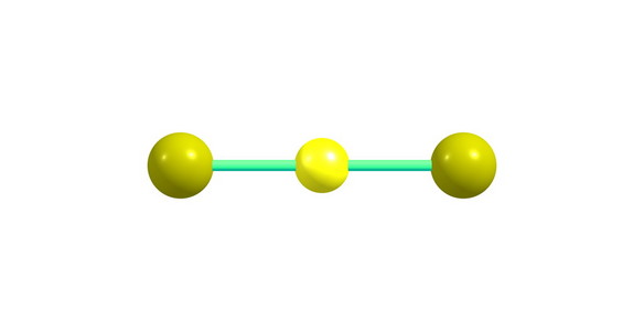 二硫化碳分子结构上白色孤立