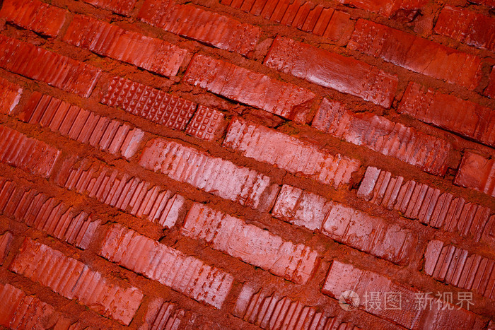 砖墙涂上红漆背景纹理
