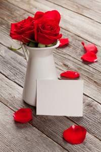 红玫瑰，情人节贺卡