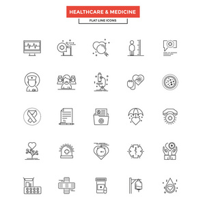 扁线颜色图标医疗保健和医学