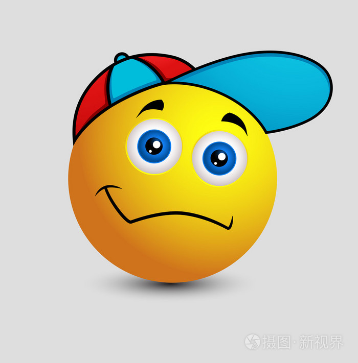 无辜的笑脸带凉帽