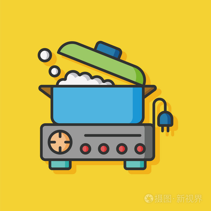 烹饪锅矢量图标