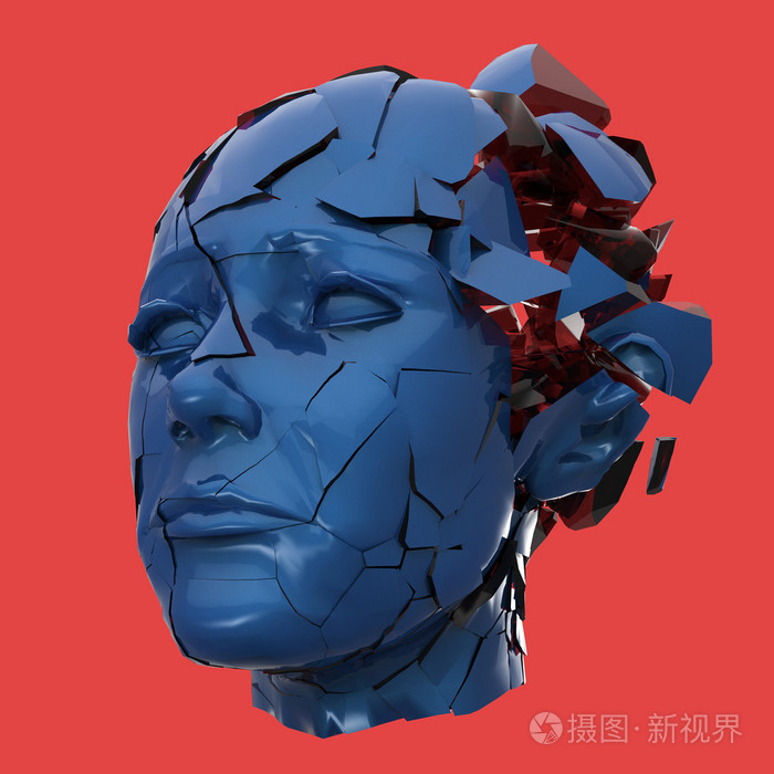 光泽女人头爆炸关闭头痛心理问题强调