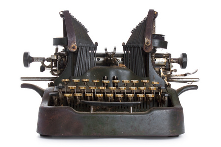 古董打字机脆白色背景