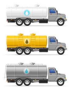 运货卡车与输送液体矢量 illustrati 坦克