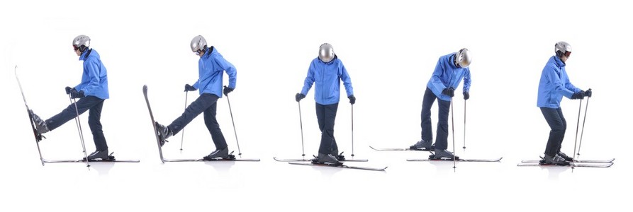 滑雪演示如何变成相反的方向