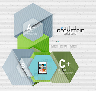 与选项，几何纸的风格的抽象信息横幅