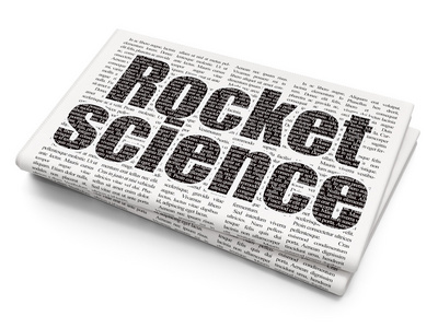 科学概念报纸背景下的火箭科学