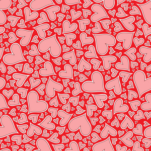 红色的心无缝模式。情人节那天矢量