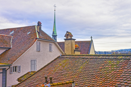 索洛瑟恩老城区的屋顶景观