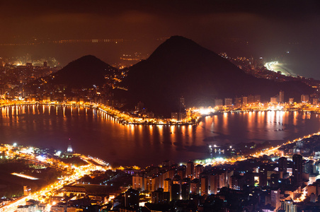 晚上在里约热内卢鸟瞰图