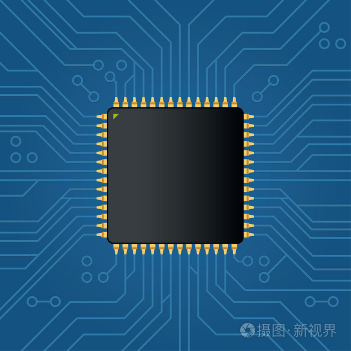现实的黑色电子芯片