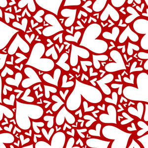红色的心无缝模式。情人节那天矢量
