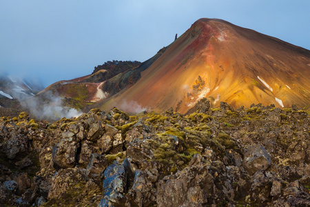 在国家公园 Landmannalaugar 日出