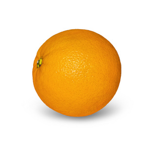 在白色背景上孤立的成熟橙色