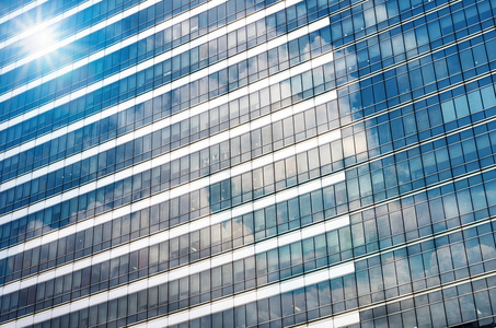 现代商业建筑玻璃的摩天大楼，建筑业务概念
