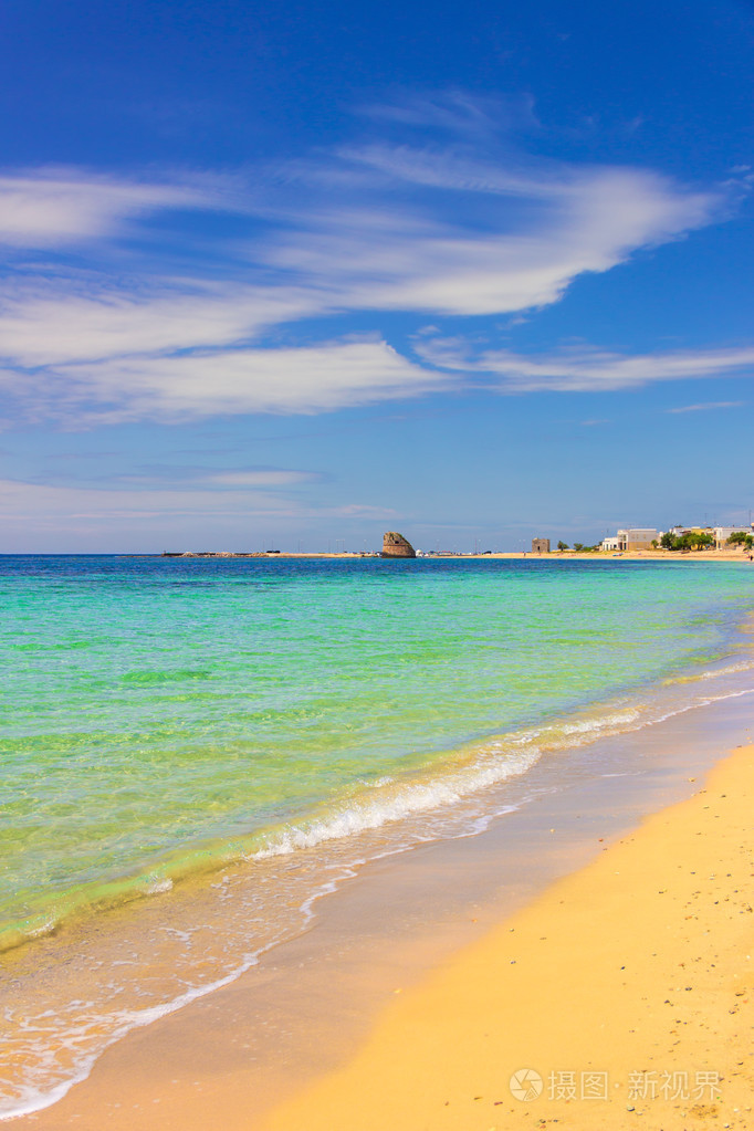 salento 海岸: 老爹巴利语海滩 (莱切).意大利 (普利亚).