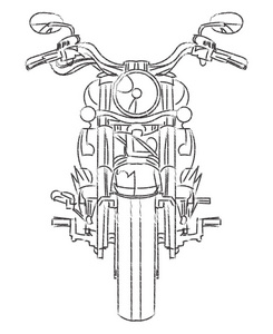 公路自行车。摩托车在轮廓线