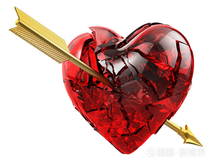 爱之心玻璃断的箭