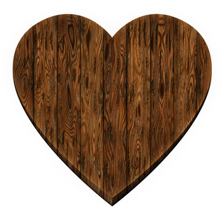 木制面板的心