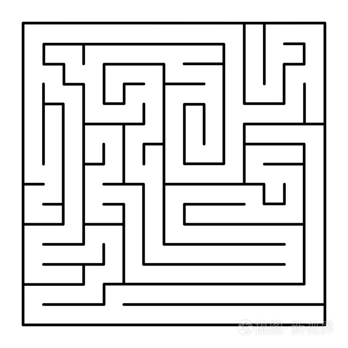 白色背景上的细线风格迷宫.矢量插画-正版商用图片1lu952-摄图新视界