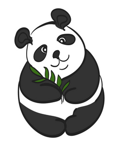 可爱的熊猫矢量绘图