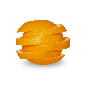 切分离在白色背景上的橙色的成熟