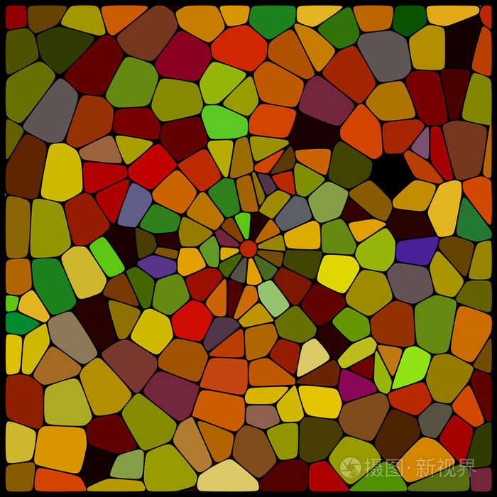 绿色, 棕色的几何形状组成的抽象背景