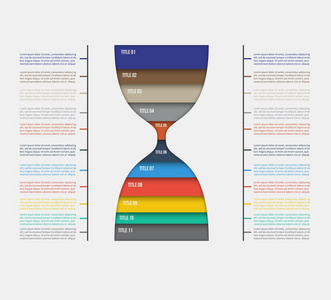 矢量沙漏的图表模板。设计演示文稿 图形和图表的经营理念。选项 零件 步骤或过程。Eps10