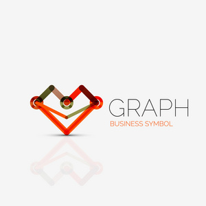 抽象的 logo 想法 线性图表或图形业务图标。创意矢量标识设计模板图片