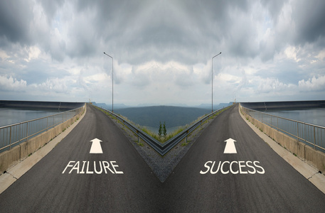 选择概念与十字路口分两路选择f照片