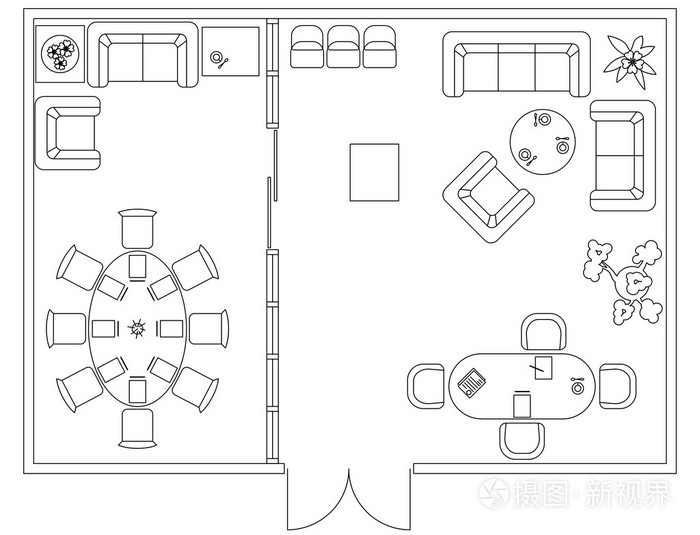 建筑家具. 平面图设计要点