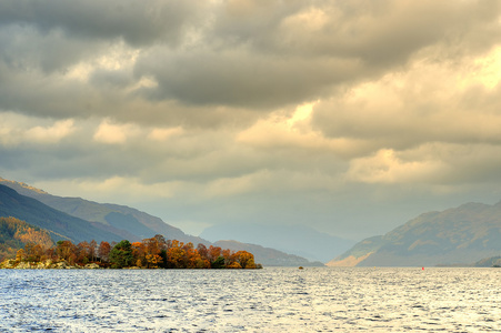 股票形象的海湾 Lomond，苏格兰