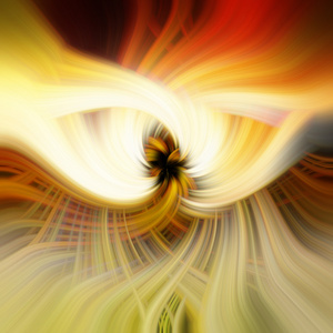 旋转光环抽象的心分形或心形光环提高从绿色的树叶,神奇的生命能量