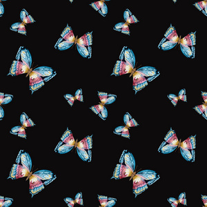水彩光栅的蝴蝶图案