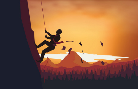 一个人奋斗一个人攀登成功的阶梯照片